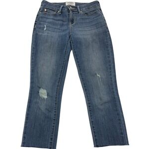 Levis Jeans Womens‎ 2M Blue Mid Rise Skinny Distressed Raw Hem Casual